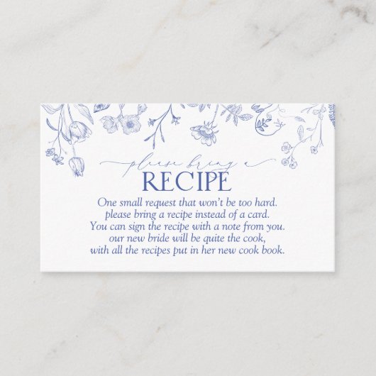 青フランスののレシピエンクロージャカードを持って来て エンクロージャーカード (正面)