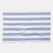 青フランスのストライプ色 キッチンタオル (横)