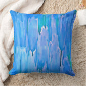 青フランスのチューリップ抽象芸術フローラルパターン クッション (ブランケット)