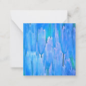 青フランスのチューリップ抽象芸術フローラルパターン ノートカード (裏面)