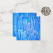 青フランスのチューリップ抽象芸術フローラルパターン ノートカード (正面/裏面インサイチュ)