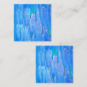 青フランスのチューリップ抽象芸術フローラルパターン ノートカード (正面/裏面)