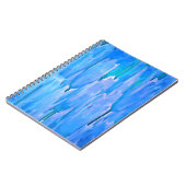 青フランスのチューリップ抽象芸術フローラルパターン ノートブック (左側)