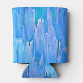 青フランスのチューリップ抽象芸術フローラルパターン 缶クーラー (裏面)