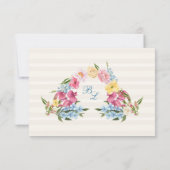 青フランスのフローラヴィンテージオンラ結婚インのWebサイト 出欠カード (裏面)