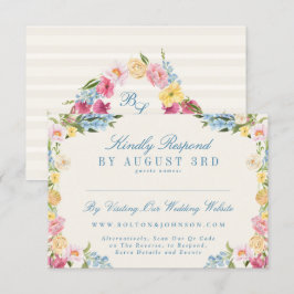 青フランスのフローラヴィンテージオンラ結婚インのWebサイト 出欠カード