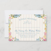 青フランスのフローラヴィンテージオンラ結婚インのWebサイト 出欠カード (正面)