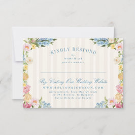 青フランスのフローラヴィンテージオンラ結婚インのWebサイト 出欠カード