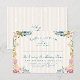 青フランスのフローラヴィンテージオンラ結婚インのWebサイト 出欠カード