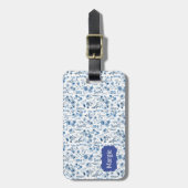 青フランスのフローラ ラゲッジタグ (正面縦)