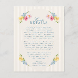 青フランスのヴィンテージフローラブーケモノグラム情報 エンクロージャーカード