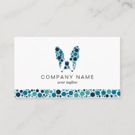 青フランスの円のブルドッグ 名刺