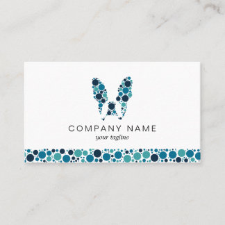 青フランスの円のブルドッグ 名刺