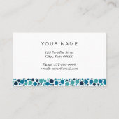 青フランスの円のブルドッグ 名刺 (裏面)