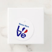 青フランスの愛ハートパーソナライズされた旗 フェイバータグ (インサイチュ)