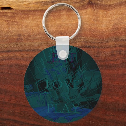 青フランスの愛食べ遊花色 キーホルダー (正面)