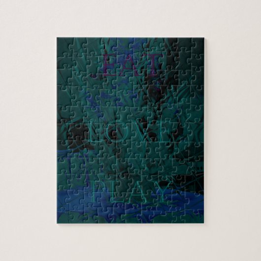 青フランスの愛食べ遊花色 ジグソーパズル (縦)