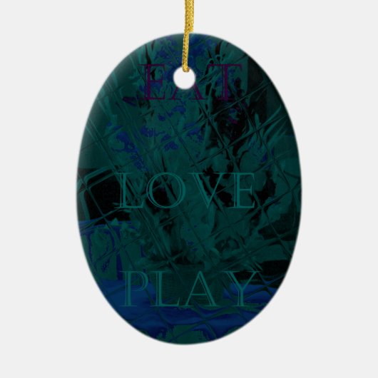 青フランスの愛食べ遊花色 セラミックオーナメント (正面)