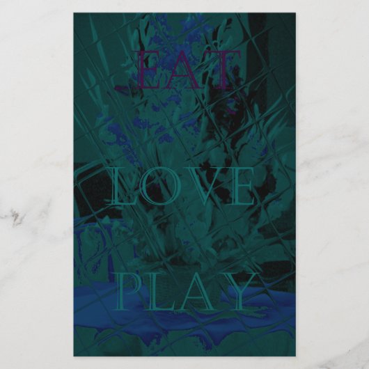 青フランスの愛食べ遊花色 便箋 (正面)