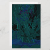 青フランスの愛食べ遊花色 便箋 (正面/裏面)