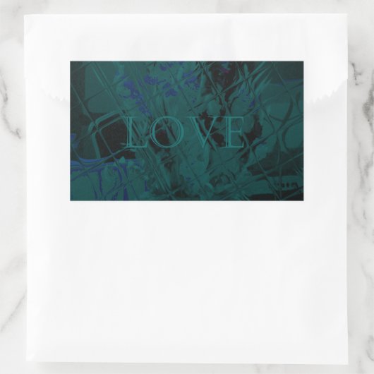 青フランスの愛食べ遊花色 長方形シール (バッグ)