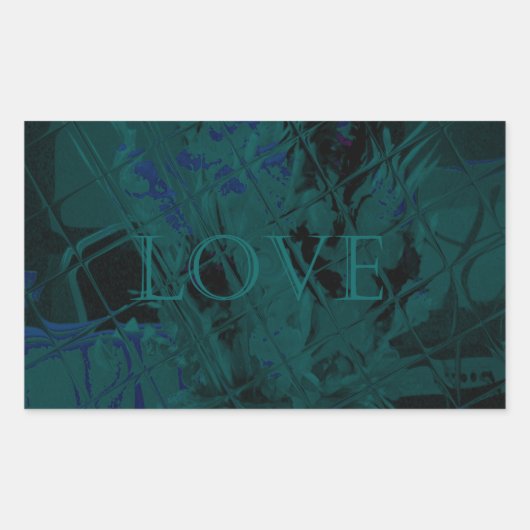 青フランスの愛食べ遊花色 長方形シール (正面)