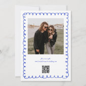 青フランスの手描きヴィンファンキーヤード結婚ズ 招待状 (裏面)