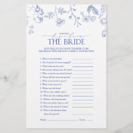 青フランスの白のビクトリアンブライダルシャワー