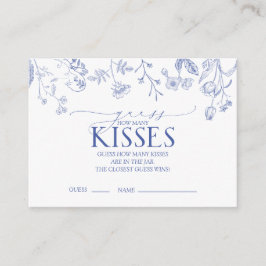 青フランスの白のビクトリアンブライダルシャワー エンクロージャーカード