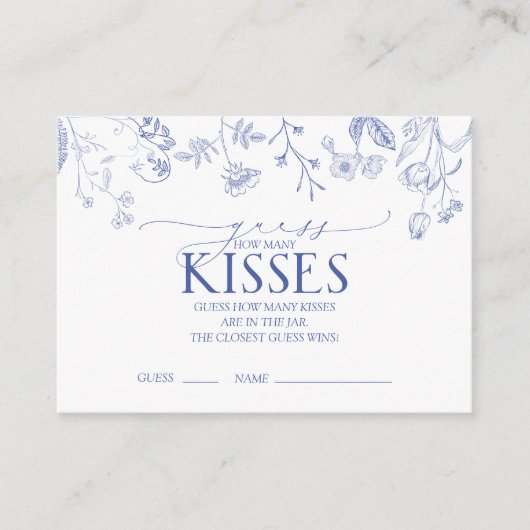 青フランスの白のビクトリアンブライダルシャワー エンクロージャーカード (正面)