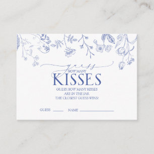 青フランスの白のビクトリアンブライダルシャワー エンクロージャーカード