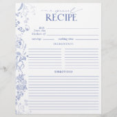 青フランスの白シャワーレシピバインダーページ (正面)