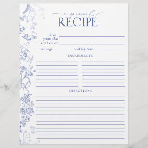 青フランスの白シャワーレシピバインダーページ