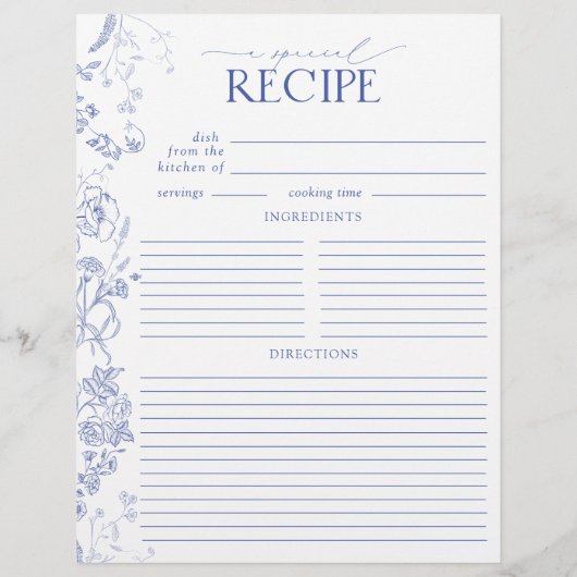 青フランスの白シャワーレシピバインダーページ (裏面)