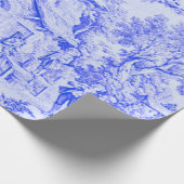 青フランスの白トワール素朴スタイル ラッピングペーパー (角)