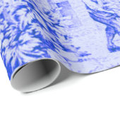 青フランスの白トワール素朴スタイル ラッピングペーパー (ロールコーナー)