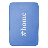 青フランスの白無地の#Home バスマット (正面縦)