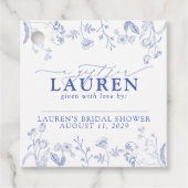 青フランスの色と白のシャビクトリアンワー フェイバータグ (正面)