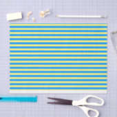 青フランスの色と黄ストライプ色 薄葉紙 (クラフト)