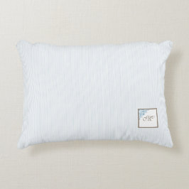 青フランスの色の（紋章の）フラ・ダ・リストライプスクリプトモノグラム アクセントクッション