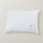 青フランスの色の（紋章の）フラ・ダ・リストライプスクリプトモノグラム アクセントクッション (裏面)