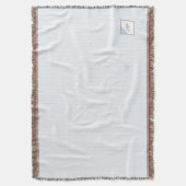 青フランスの色の（紋章の）フラ・ダ・リストライプスクリプトモノグラム スローブランケット (正面縦)