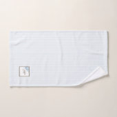 青フランスの色の（紋章の）フラ・ダ・リストライプスクリプトモノグラム バスタオルセット (ハンドタオル)