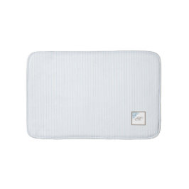 青フランスの色の（紋章の）フラ・ダ・リストライプスクリプトモノグラム バスマット