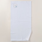 青フランスの色の（紋章の）フラ・ダ・リストライプスクリプトモノグラム ビーチタオル (正面)