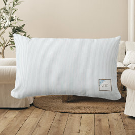 青フランスの色の（紋章の）フラ・ダ・リストライプスクリプトモノグラム ランバークッション