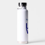 青フランスの色愛ギア国旗パーソナライズされた ウォーターボトル (右面)