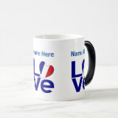 青フランスの色愛ギア国旗パーソナライズされた モーフィングマグカップ (正面右)