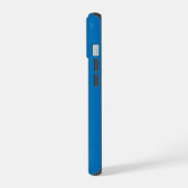 青フランスの色無地の iPhone 15ケース (左側面)