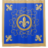 青フランスの色 シャワーカーテン (正面)